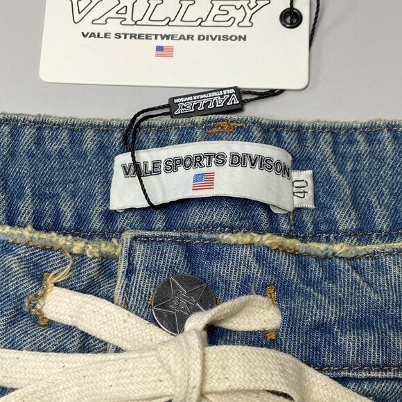 Vale Forever Men’s Sirens Crystal Jorts Size 40 Blue Streetwear Denim Shorts - Picture 2 of 9